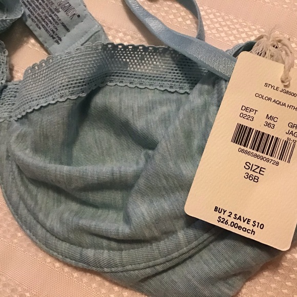 Jasmine & Ginger Other - Bra 36B, Soft stretch With underwire Aqua NWT